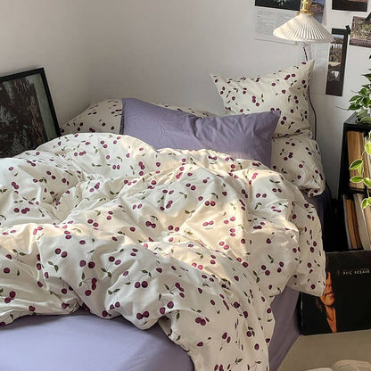 Rynx | Purple Cherries Bedding Set