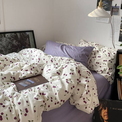 Rynx | Purple Cherries Bedding Set
