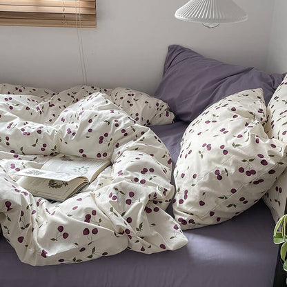 Rynx | Purple Cherries Bedding Set