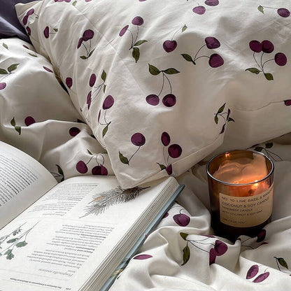 Rynx | Purple Cherries Bedding Set