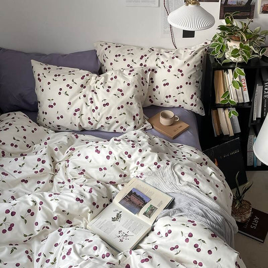Rynx | Purple Cherries Bedding Set