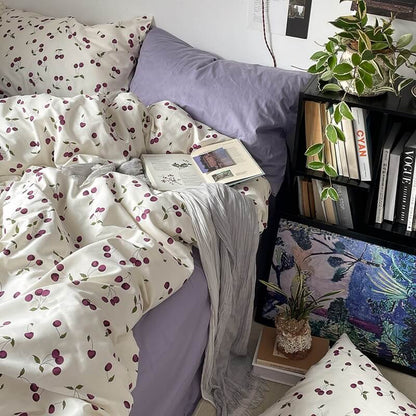 Rynx | Purple Cherries Bedding Set