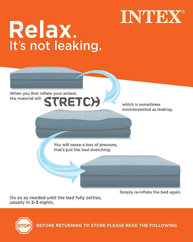 Rynx | Air Mattress 10" Height with Fiber-Tech, 300lb Capacity, Pump Not Included