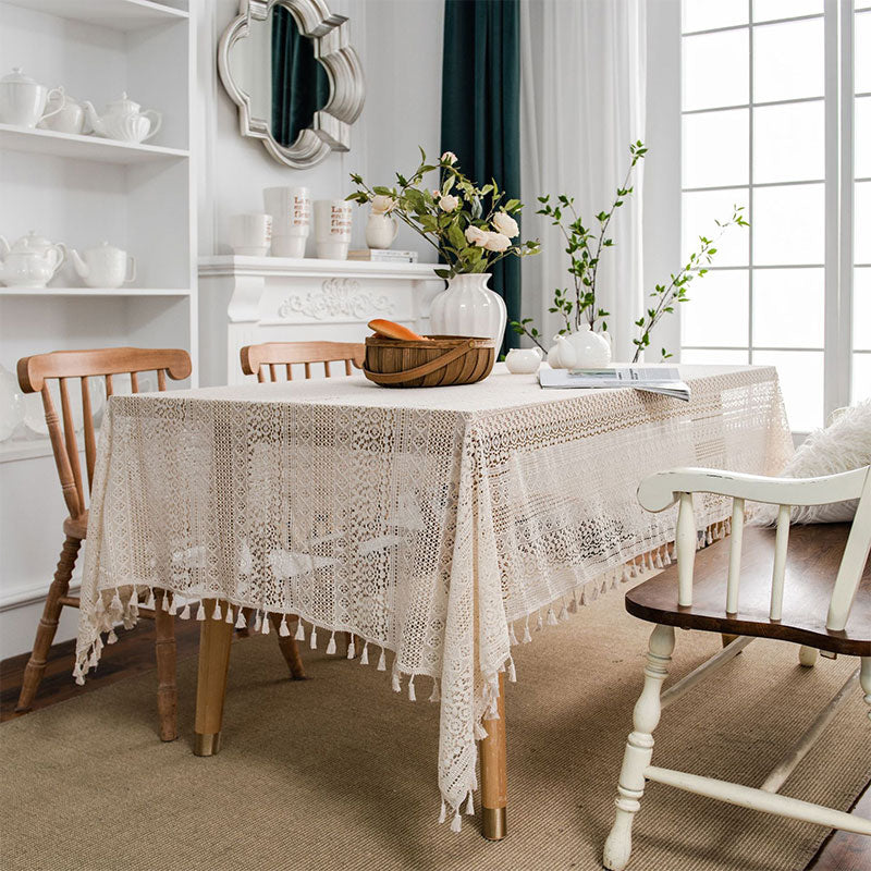 Rynx | Bend Hollow-Out Tassel Tablecloth