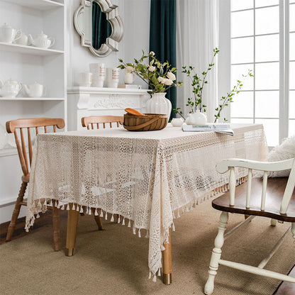 Rynx | Bend Hollow-Out Tassel Tablecloth