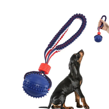 Rynx | Interactive dog toy ball with rope.