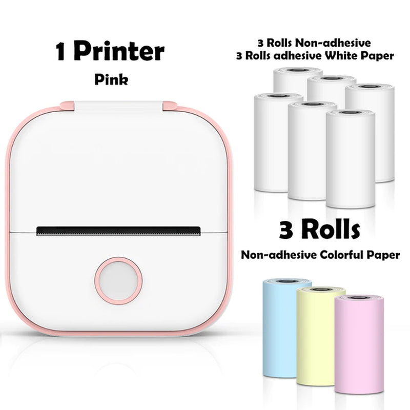 Rynx | T02 Portable Mini Wireless Thermal Pocket Printer Self-Adhesive Stickers Used for DIY, Journal Stickers Portable Printer