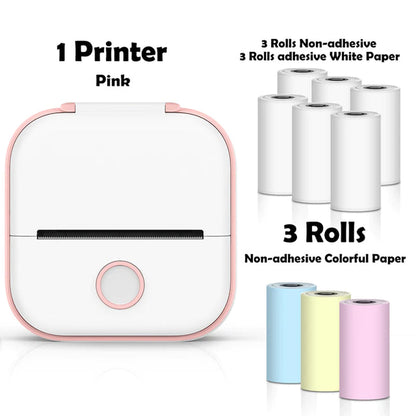 Rynx | T02 Portable Mini Wireless Thermal Pocket Printer Self-Adhesive Stickers Used for DIY, Journal Stickers Portable Printer