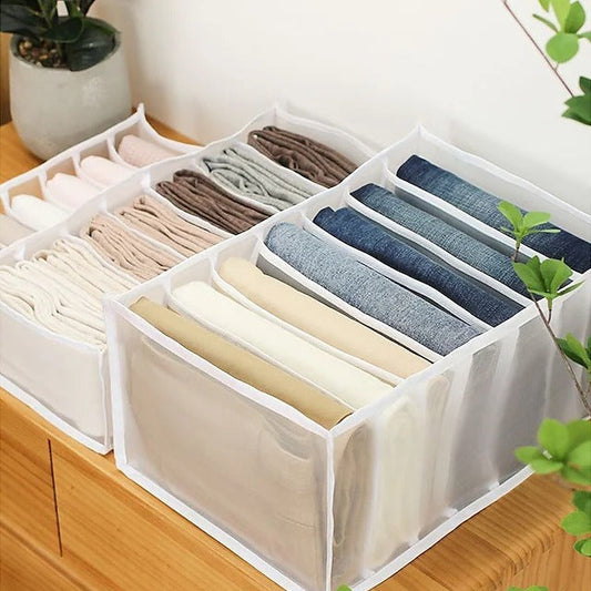Rynx | 7 Grid Wardrobe Clothing Mesh Divider Set Organizer