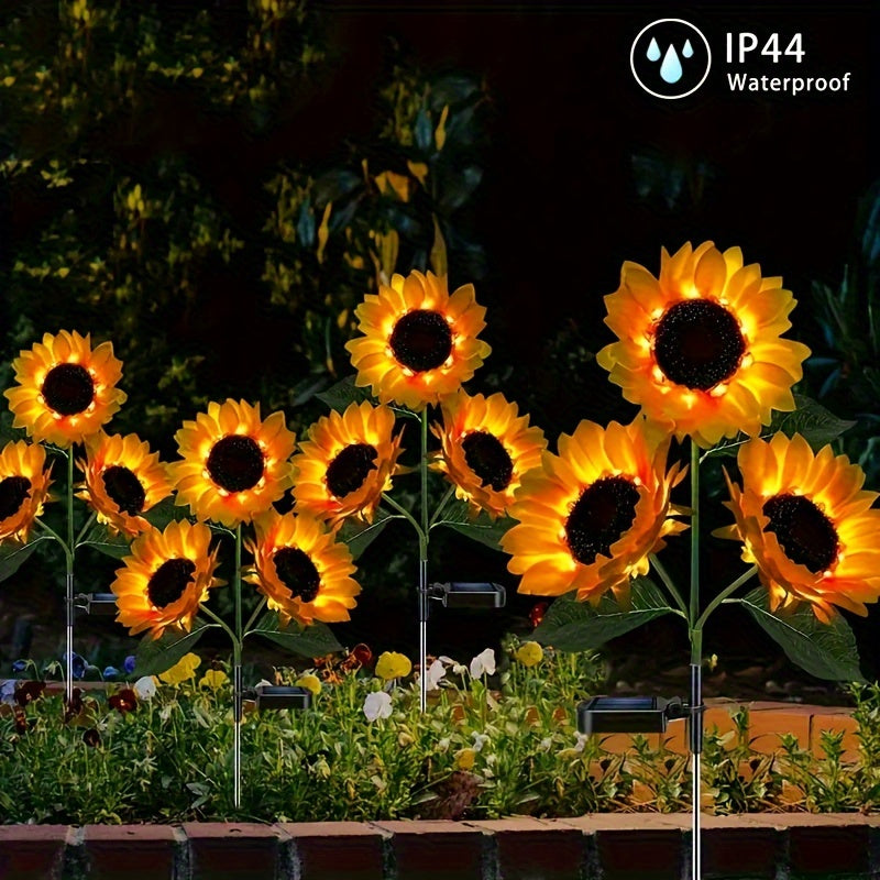 Rynx | SolarBloom - Sunflower LED Garden Lighting with 3 Heads, Waterproof