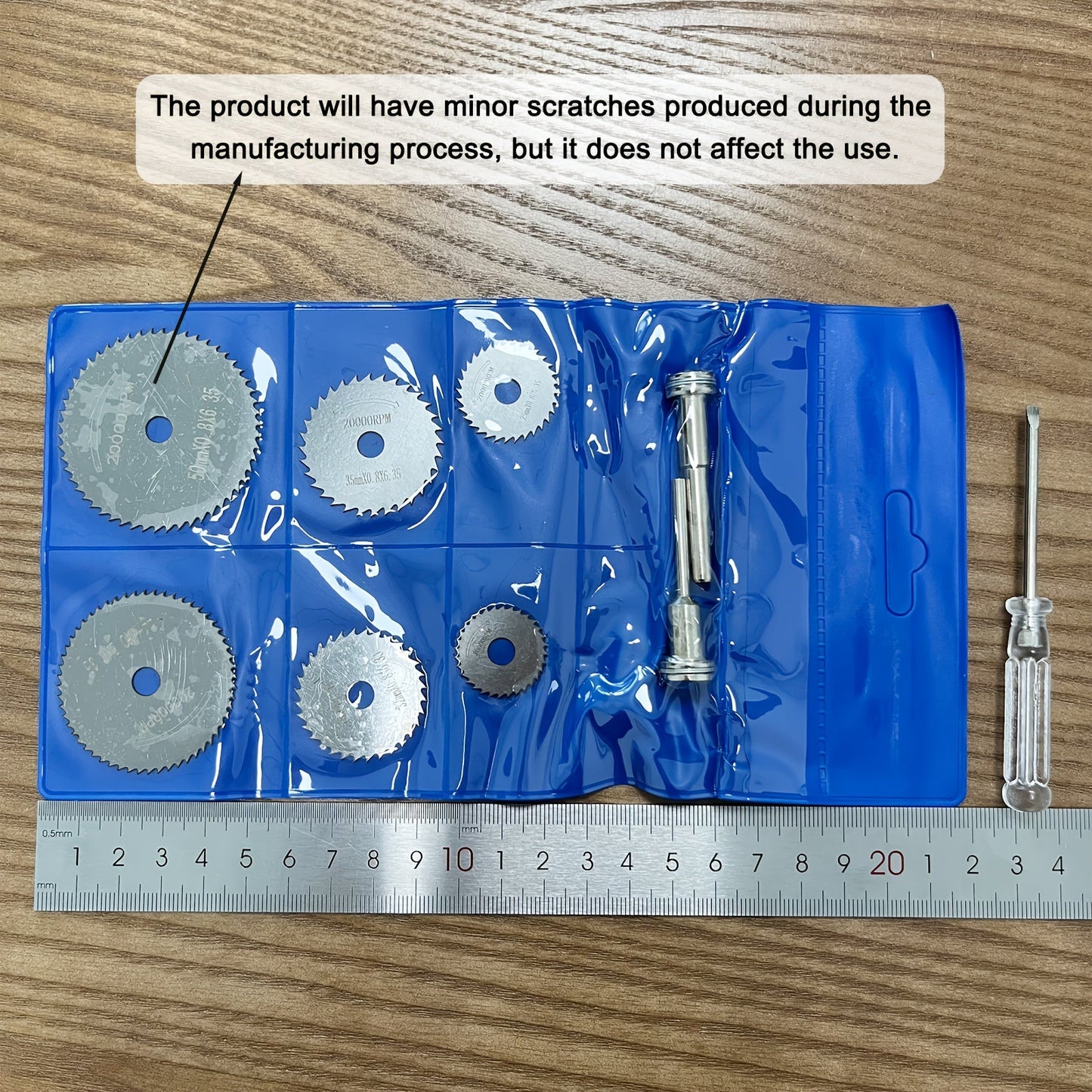 Rynx | 9pcs Cutting Wheel Set for Rotary Tools - HSS Saw Blades for Drills, Includes 6 Cutting Discs, 1/8" and 1/4" Round Shanks, Screwdriver for Wood, Plastic and Aluminum Cutting