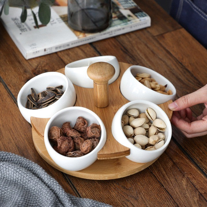 Rynx | Tea Time Bamboo Porcelain Snack Tray