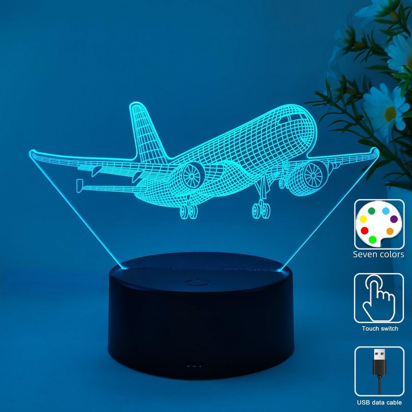 Rynx | SkyGlow - 3D Fly Acrylic Night Light with USB, LED Table Lamp