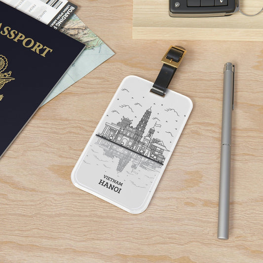 Rynx | Vietnam Elegant Luggage Tag: Stylish Acrylic Tag with Leather Strap