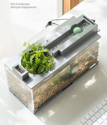 Rynx | Aquarium Fish Tank Set with Built-in Oxygen Column & USB Silent Filter