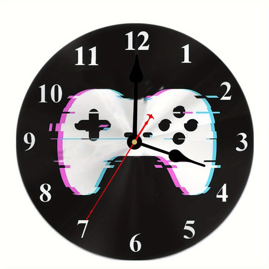 Rynx | Round Wall Clock for Gamers - Wooden Clock with Battery, 25.4cm