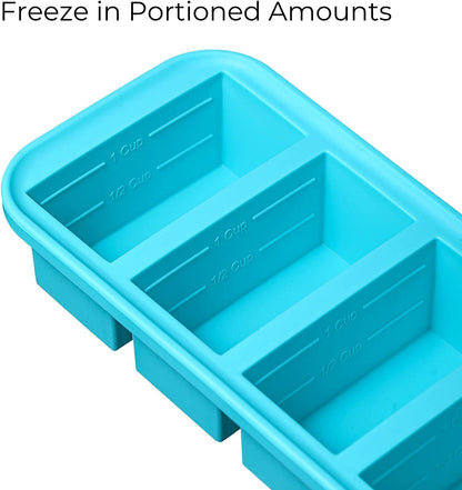 Rynx | Souper Cubes 1-cup Extra-Large Silicone Freezer Tray With Lid