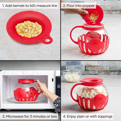Rynx | Microwave Glass Popcorn Popper with Silicone Top