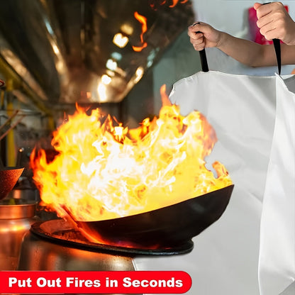 Rynx | 4 Piece Premium Fiberglass Fire Blankets - Heat-Resistant, Compact and Reusable for Kitchen, Home, School, Office, Camping, and Car Emergencies