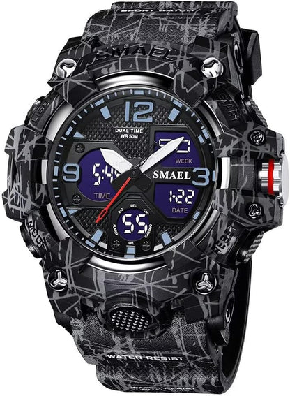 Rynx | Men's waterproof sports wristwatch with date and multifunction LED alarm stopwatch