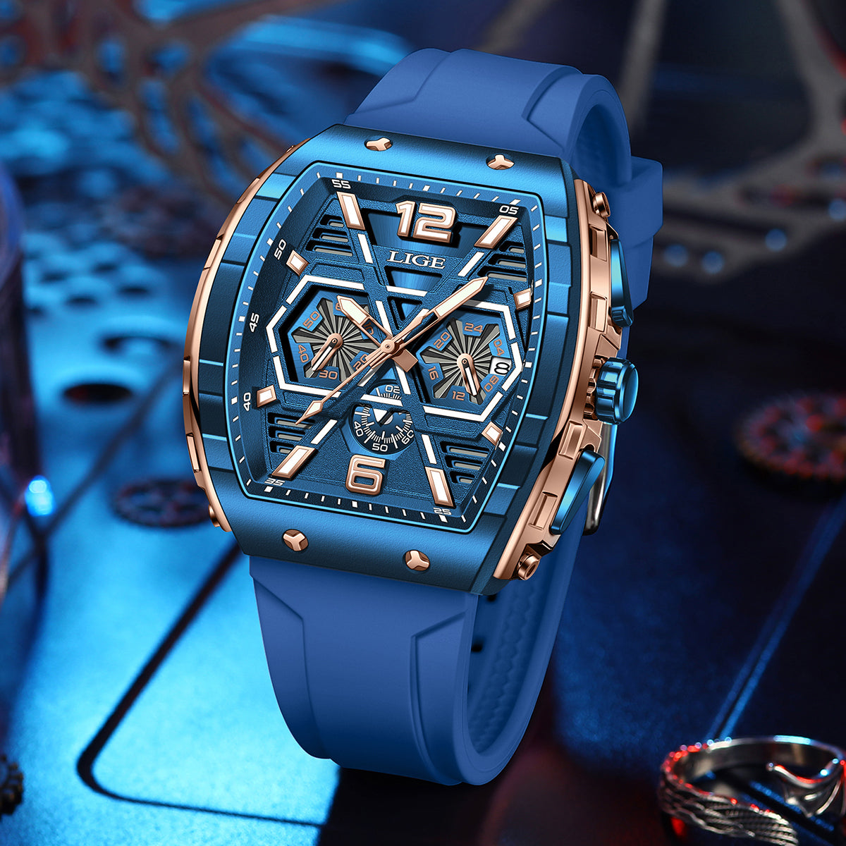 Rynx | Luxurious Square Waterproof Chronograph Watch