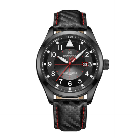 Rynx | Dial Leather Needle Buckle Alloy Weekly Calendar Glass