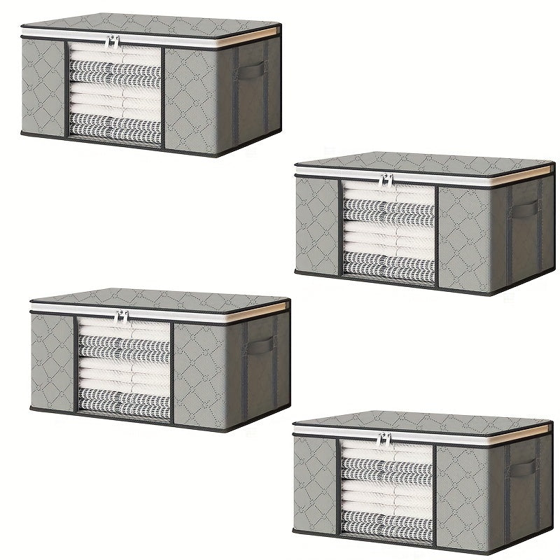 Rynx | Set of 4 Foldable Storage Bags – Gray with Window
