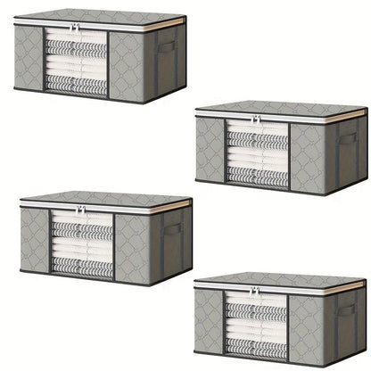 Rynx | Set of 4 Foldable Storage Bags – Gray with Window