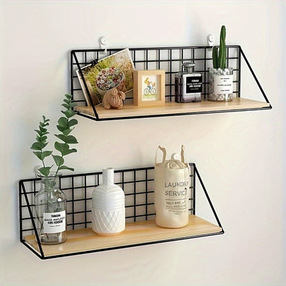 Rynx | IronRack - Metal Floating Shelf - Hanging Storage Rack for Bathroom and Living Room