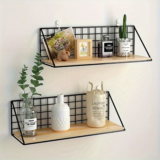 Rynx | IronRack - Metal Floating Shelf - Hanging Storage Rack for Bathroom and Living Room