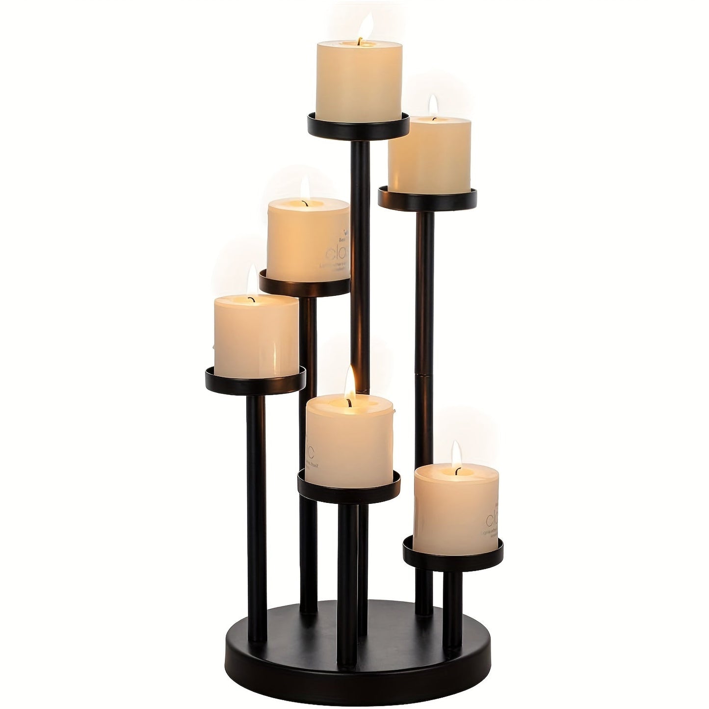 Rynx | Elegant Black Candelabra Table Decoration – 5-Column Candle Holder For Weddings, Parties, Dinner Table
