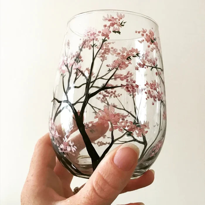RYNX | Four Seasons Tree Wine Glasses - Hand Painted Art