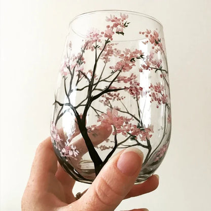 RYNX | Four Seasons Tree Wine Glasses - Hand Painted Art