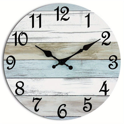 Rynx | Nautical Wall Clock - Silent Round Clock, Blue Theme for Outdoor and Indoor