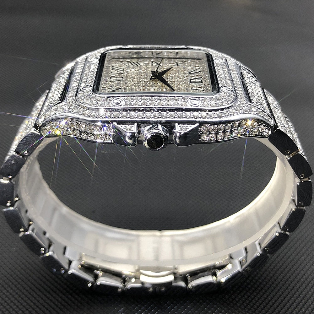 RYNX | Missfox Ice Out Square Watch For Men