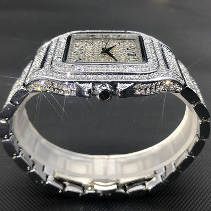 RYNX | Missfox Ice Out Square Watch For Men