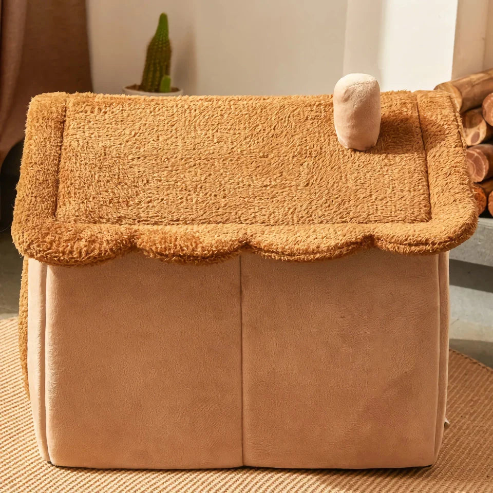Rynx | Foldable Plush Dog House - Cozy Winter Pet Sleeping Nest