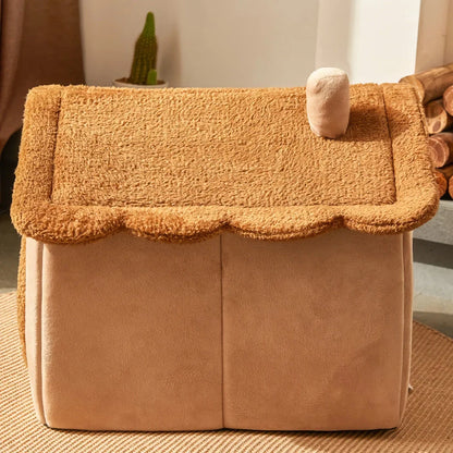 Rynx | Foldable Plush Dog House - Cozy Winter Pet Sleeping Nest