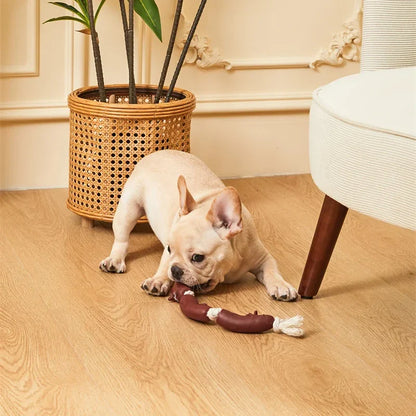 Rynx | Durable Cotton Rope & Vinyl Sausage Toy for Pets