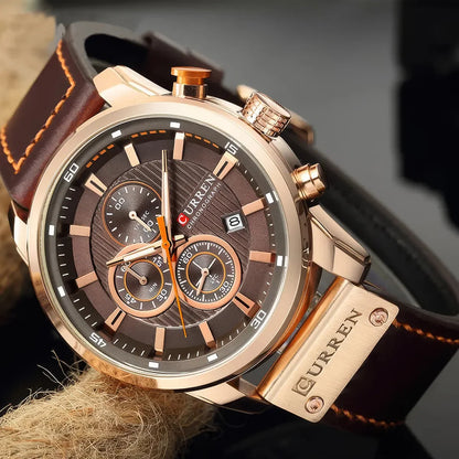 Rynx | Men's leather sports chronograph watch