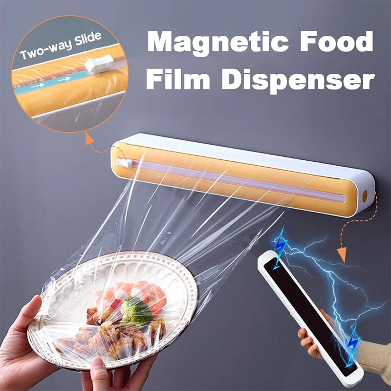 Rynx | Magnetic Kitchen Wrap Dispenser with Cutting Mechanism | Multi-purpose Organizer for Foil, Film & Paper