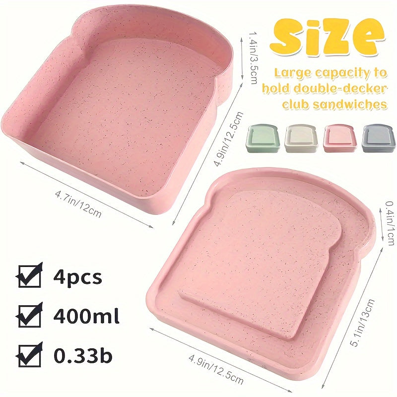 Rynx | 4Pcs Square Reusable Sandwich Containers – BPA Free, Leak-Proof Lunch Boxes for Students & Adults, Perfect for Eid Al-Adha Celebrations