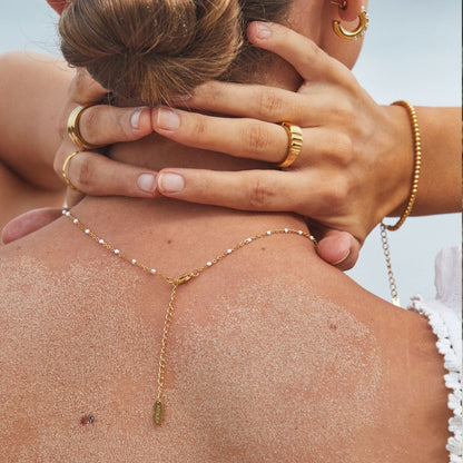 RYNX | Choker with Shining White Enamel Beads - Aurielle