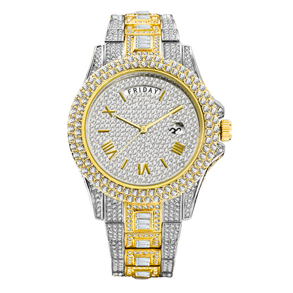RYNX | Calendar Quartz Watches Luxury Full Diamond Watches For Men
