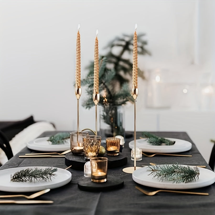 Rynx | 6-piece Set Black/Gold Candelabra - For Restaurant, Wedding, Dinner & Party Decoration