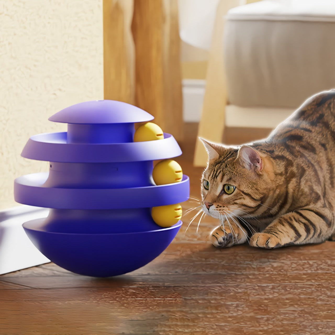 Rynx | 3-Layer Funny Cat Tumbler Toy with Balls