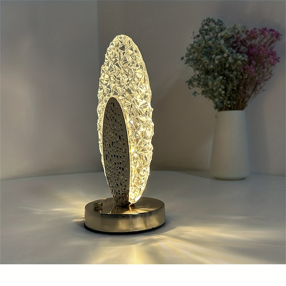 Rynx | FeatherLamp - USB Touch Table Lamp with Peacock Feather Design, Infinite Dimmable LED Light