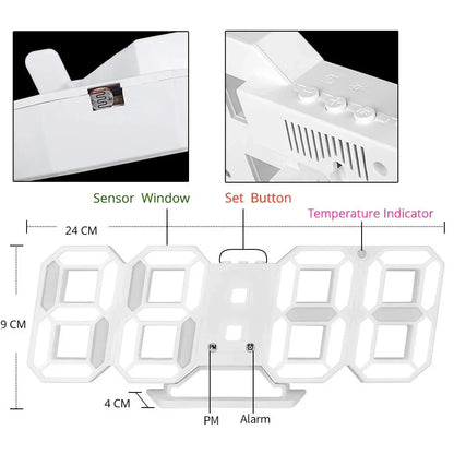 RYNX | 3D LED Wall Clock | Modern Digital Clock | Dimmable LED Light | Stylish Wall Decor