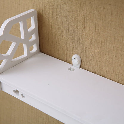 Rynx | Set with 3 Wall Shelves Retro Floating Wall Shelves Modern Display Shelf Plant Holder Bathroom Storage Shelf for Home Office Bedroom Kitchen Bathroom Decor Gifts White