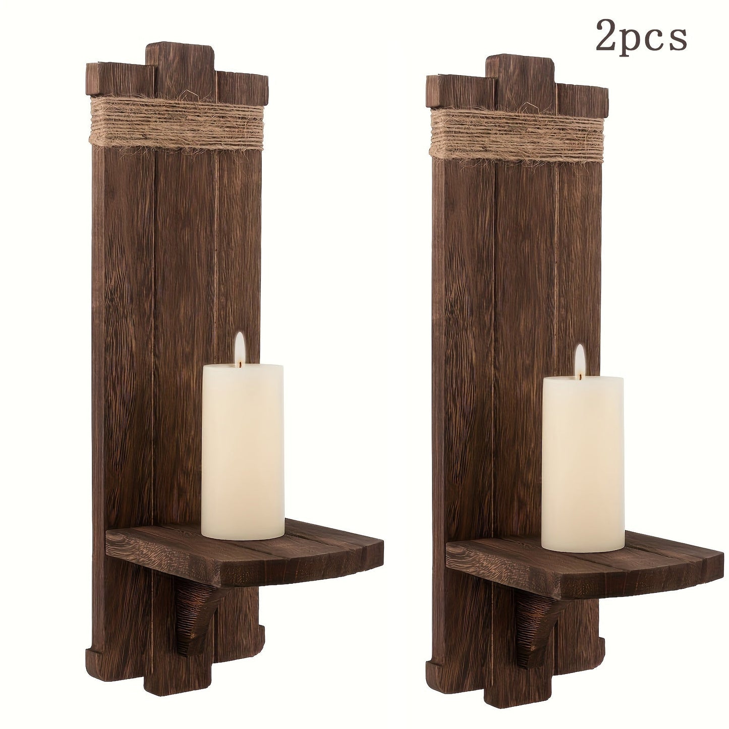Rynx | Rustic Wood Candle Holder - Wall Decoration